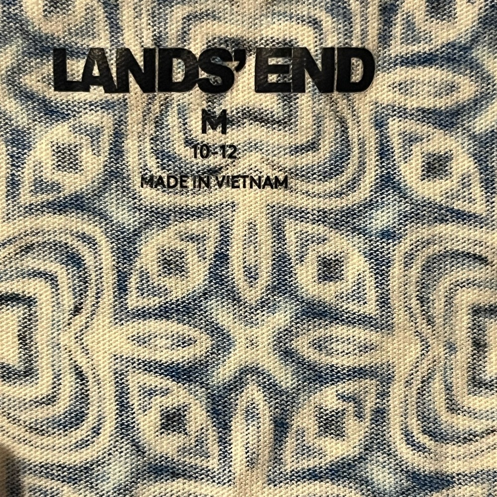 Lands' End Blue and White Patterned Sleeveless Dress size M - Picture 5 of 9